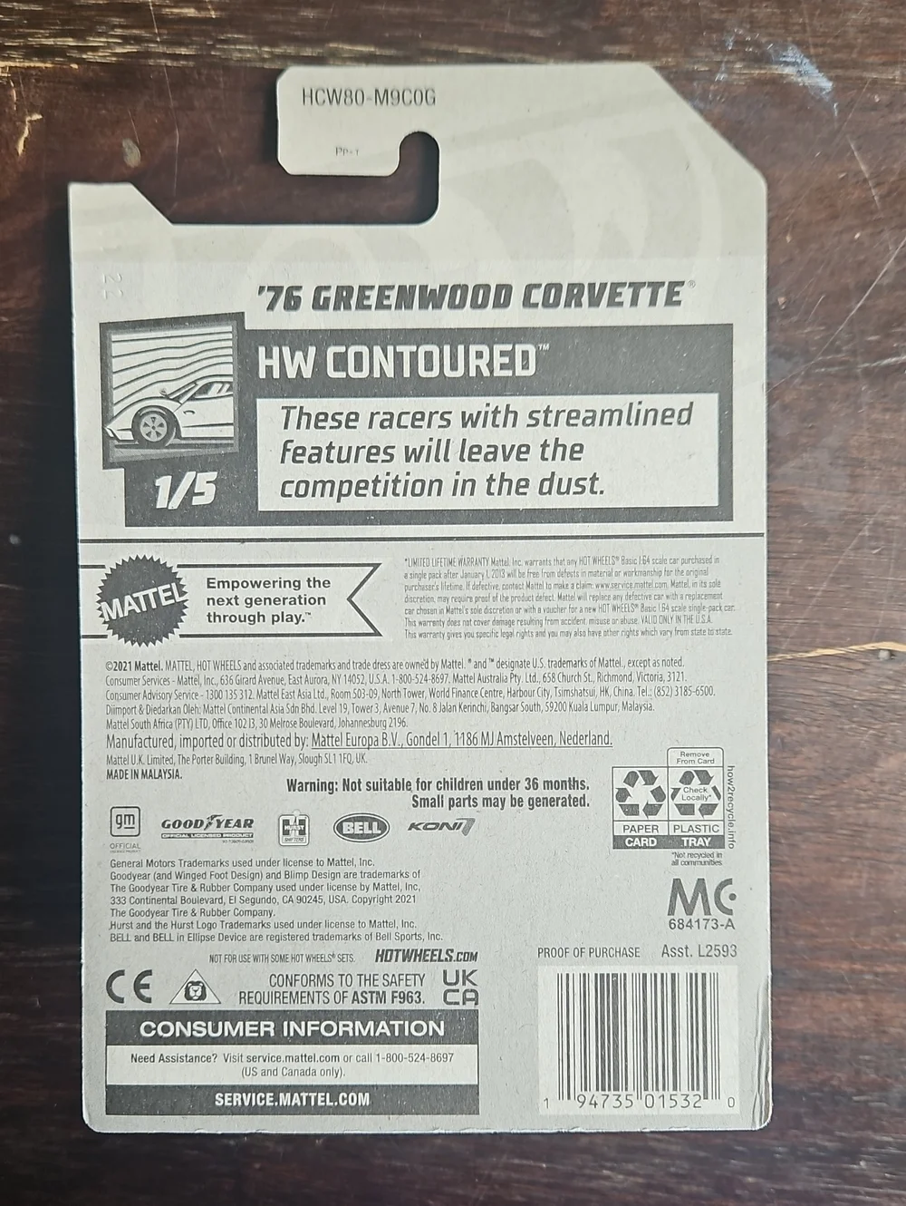 '76 Greenwood Corvette 2021 Hot Wheels Car